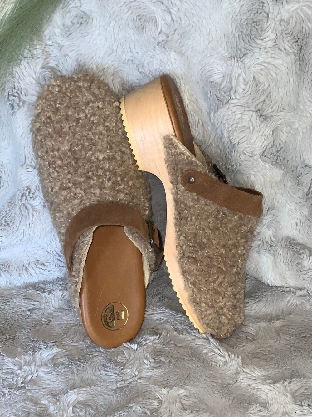 Cozy Taupe Sherpa Clog Mules - Women's Slip-On Comfort